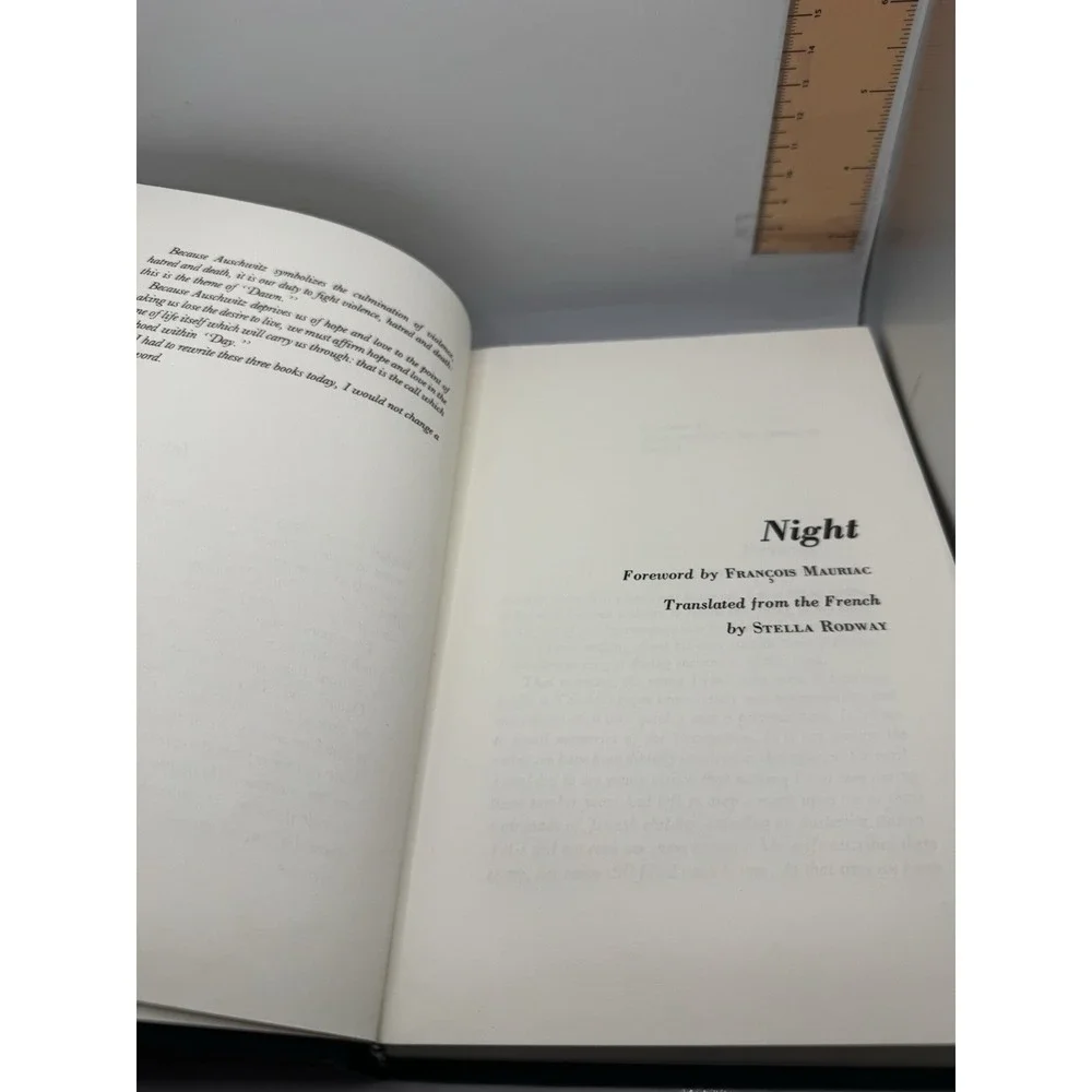 Night Dawn Day by Elie Wiesel 1985 HC Holocaust Trilogy Memoir Used Book